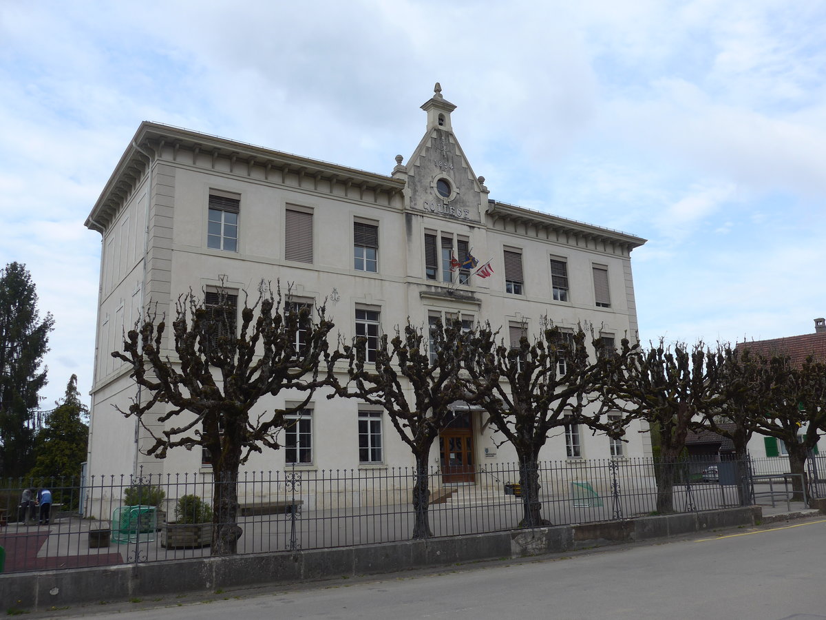 (179'258) - Das Schulhaus in Vendlincourt am 1. April 2017