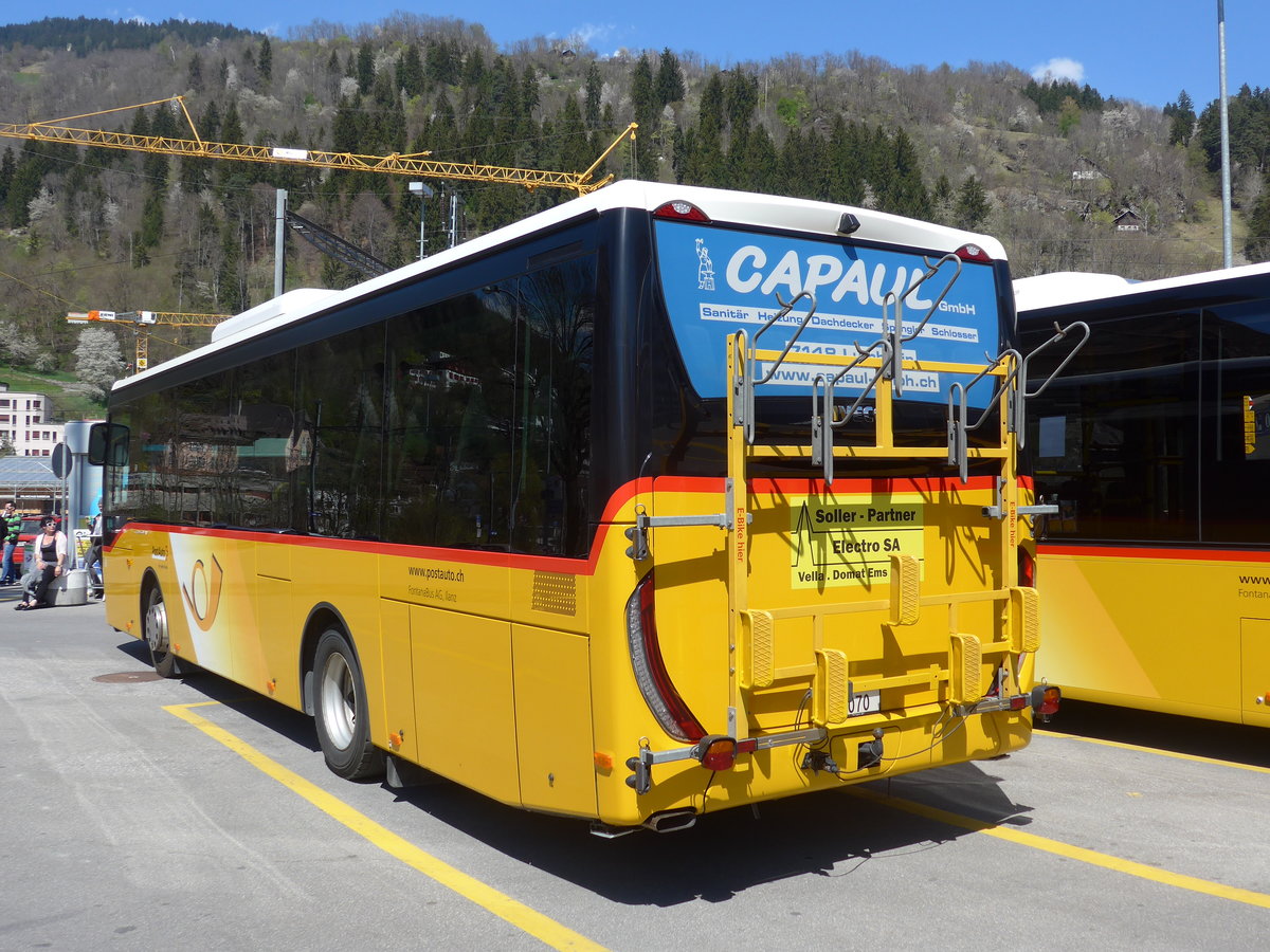 (179'581) - Fontana, Ilanz - Nr. 15/GR 8070 - Iveco (ex Nr. 4; ex Nr. 2) am 14. April 2017 beim Bahnhof Ilanz