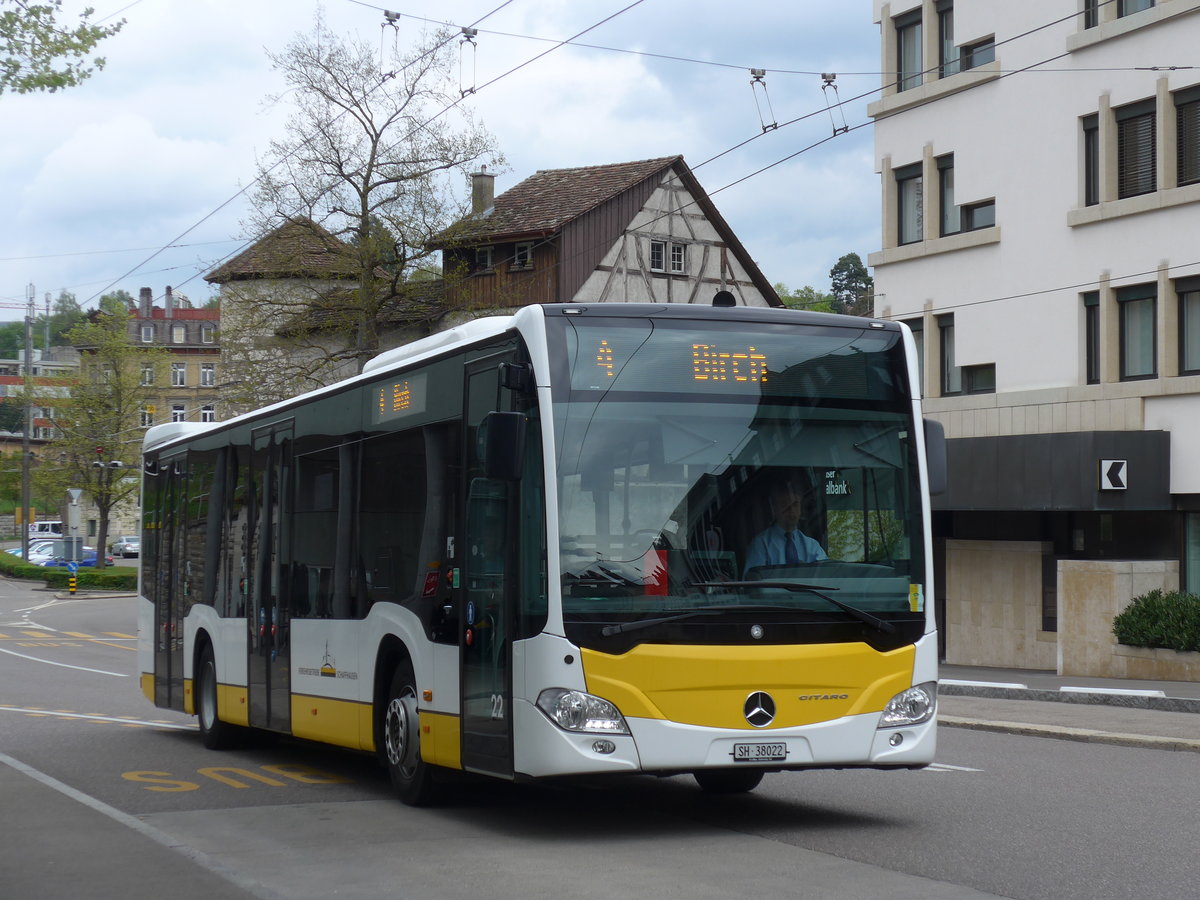 (179'671) - VBSH Schaffhausen - Nr. 22/SH 38'022 - Mercedes am 17. April 2017 beim Bahnhof Schaffhausen