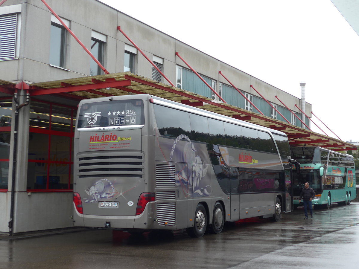 (179'726) - Hilrio, Schtz - LU 254'807 - Setra (ex Domo, Glattbrugg) am 26. April 2017 in Kloten, EvoBus