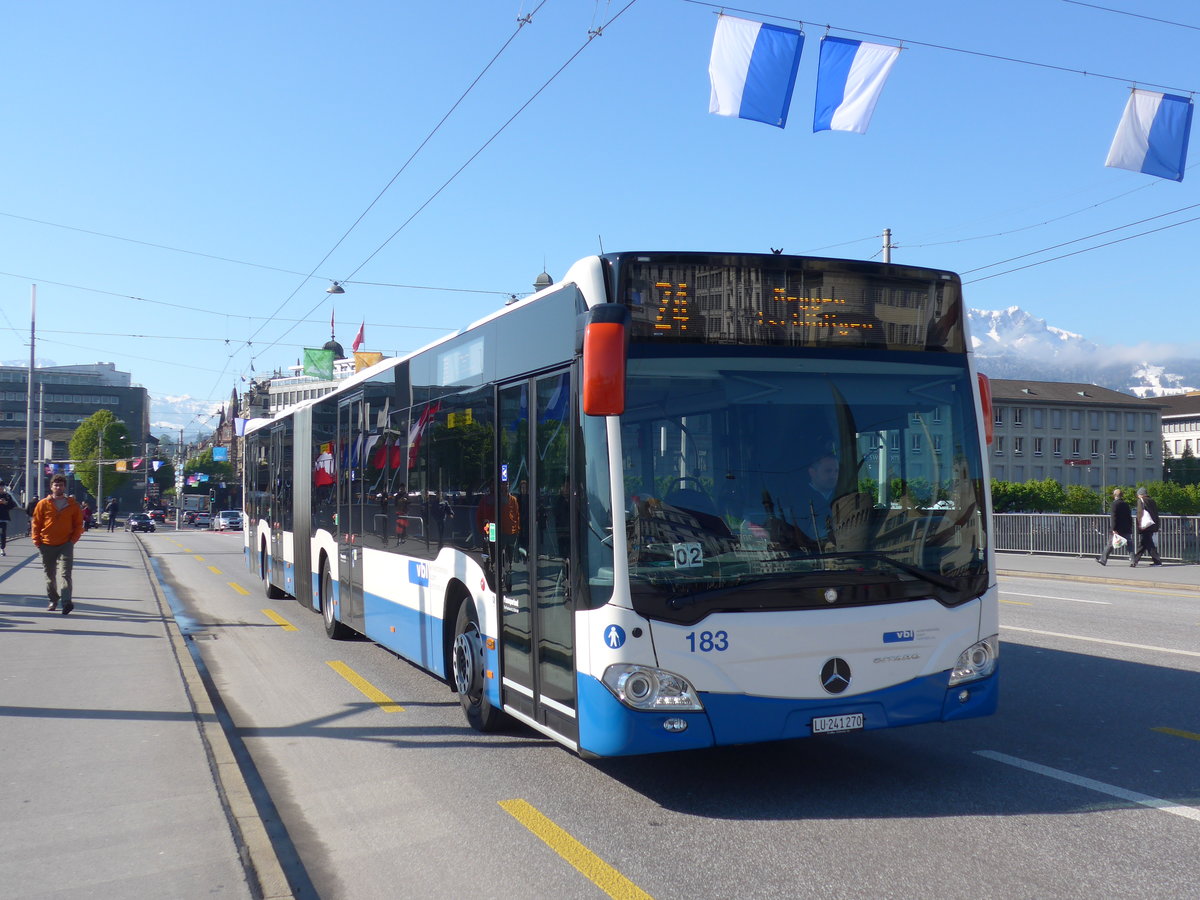 (179'769) - VBL Luzern - Nr. 183/LU 241'270 - Mercedes am 29. April 2017 in Luzern, Bahnhofbrcke