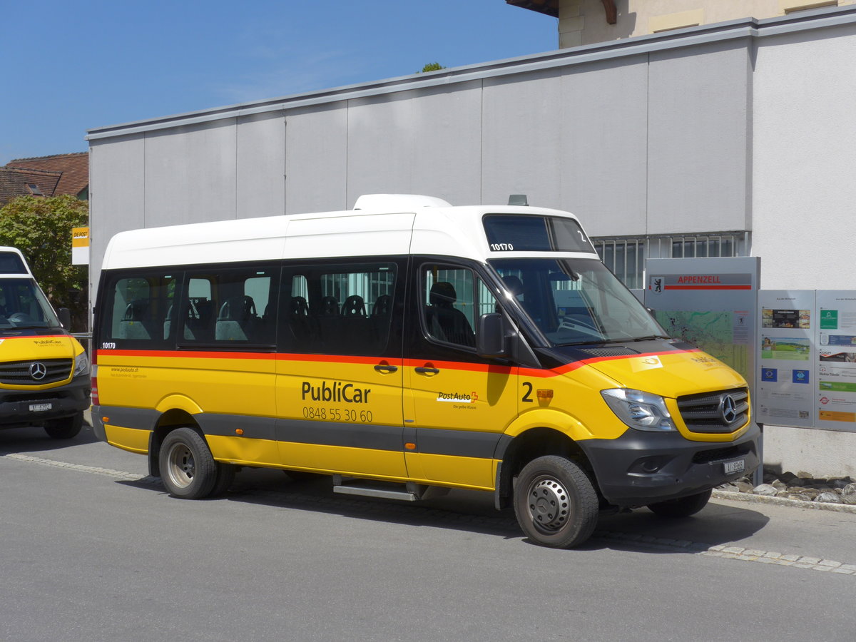 (180'329) - Hass, Eggerstanden - AI 8368 - Mercedes am 22. Mai 2017 beim Bahnhof Appenzell