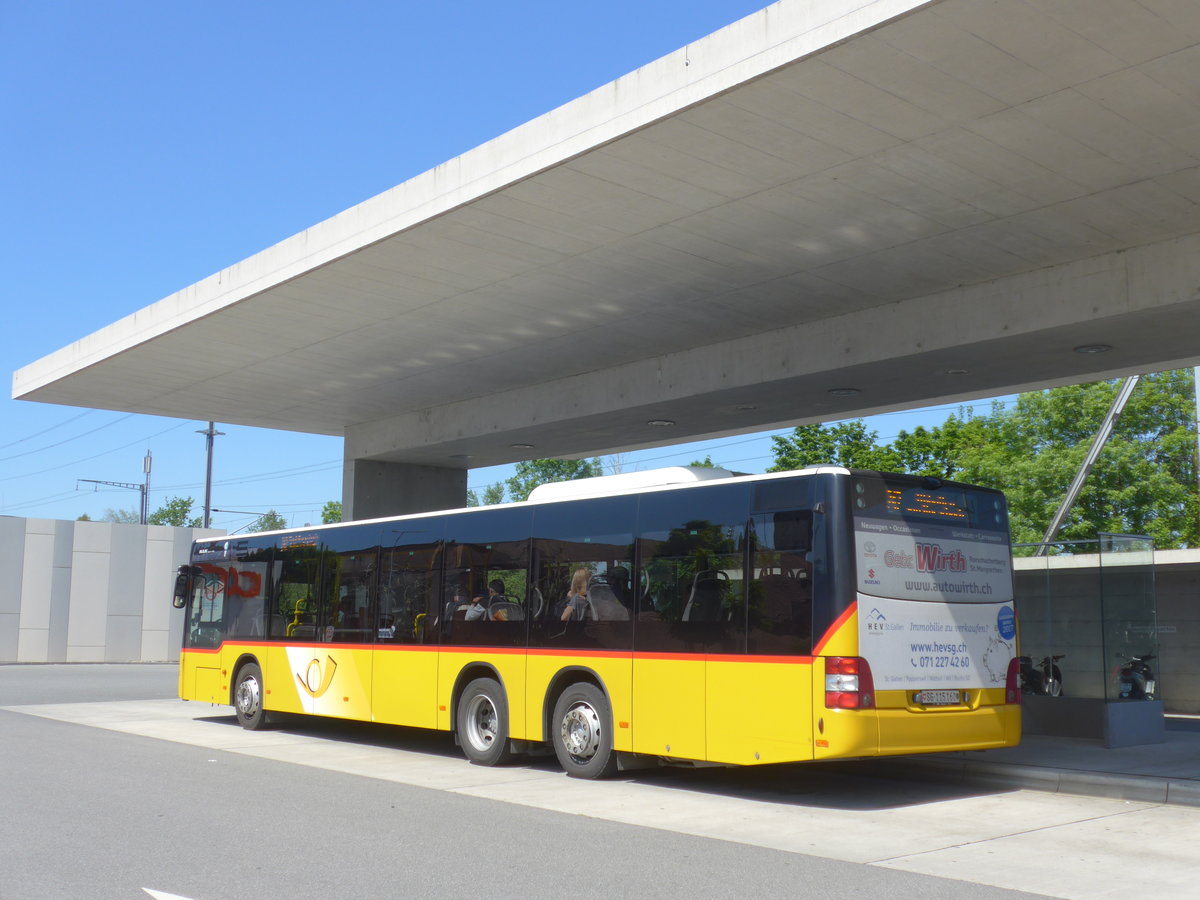 (180'385) - Schwizer, Goldach - SG 115'160 - MAN (ex Casutt, Gossau) am 22. Mai 2017 beim Bahnhof Rheineck