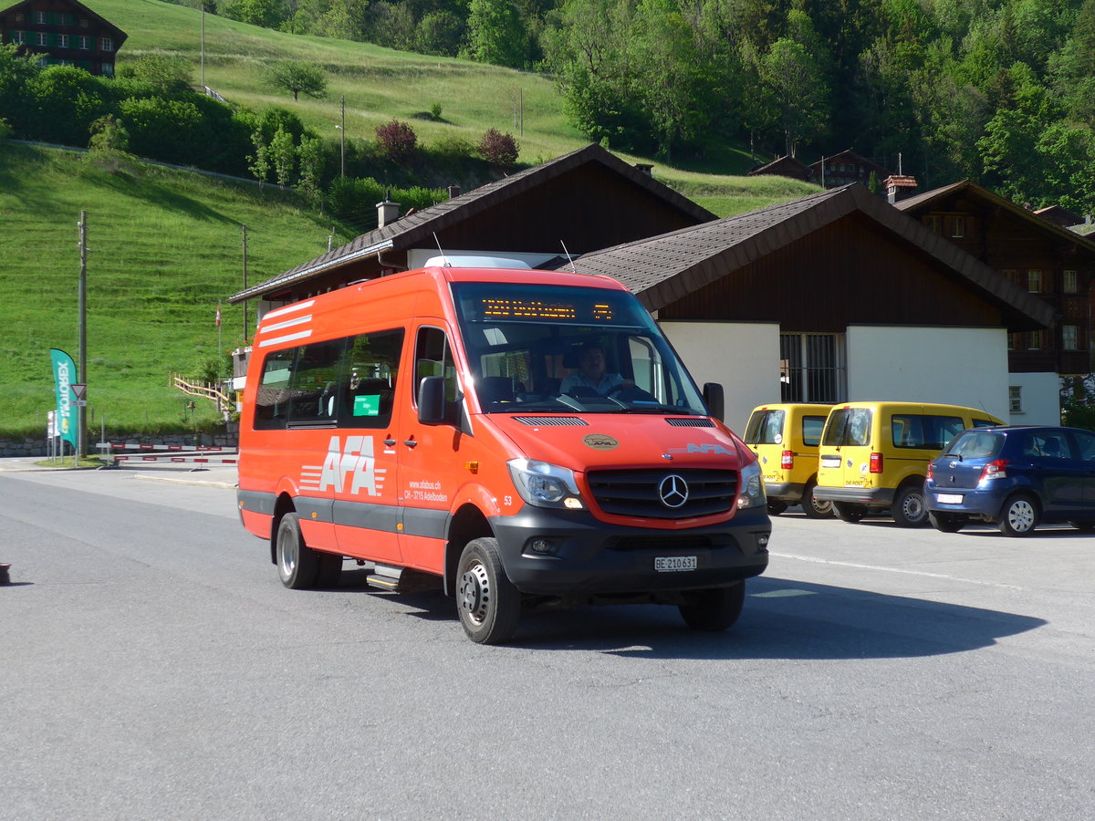 (180'803) - AFA Adelboden - Nr. 53/BE 210'631 - Mercedes am 26. Mai 2017 beim Bahnhof Boltigen