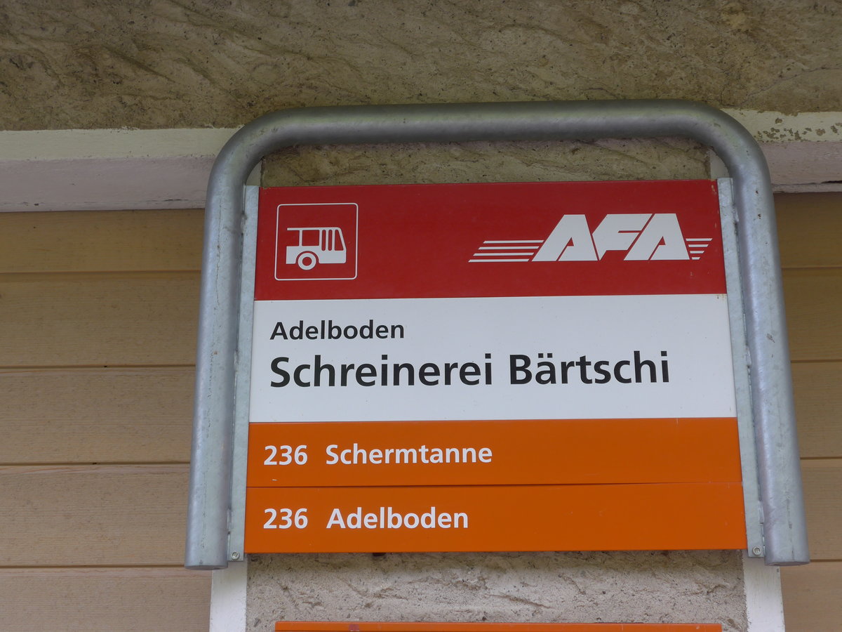 (180'963) - AFA-Haltestelle - Adelboden, Schreinerei B�rtschi - am 4. Juni 2017