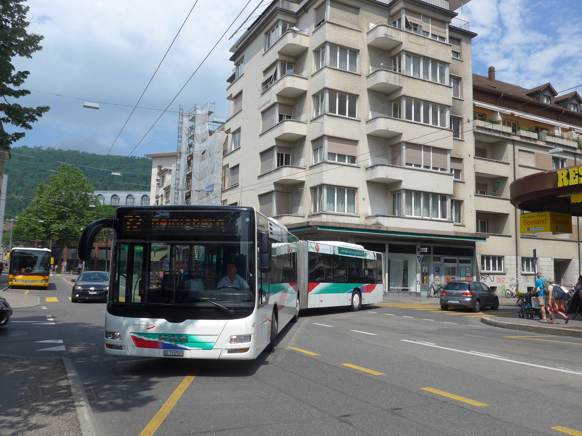 (181'037) - ASm Langenthal - Nr. 47/BE 703'520 - MAN am 12. Juni 2017 beim Bahnhof Biel