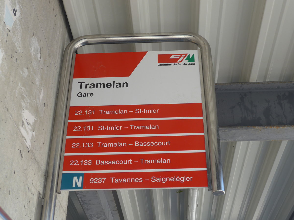 (181'042) - CJ-Haltestelle - Tramelan, Gare - am 12. Juni 2017