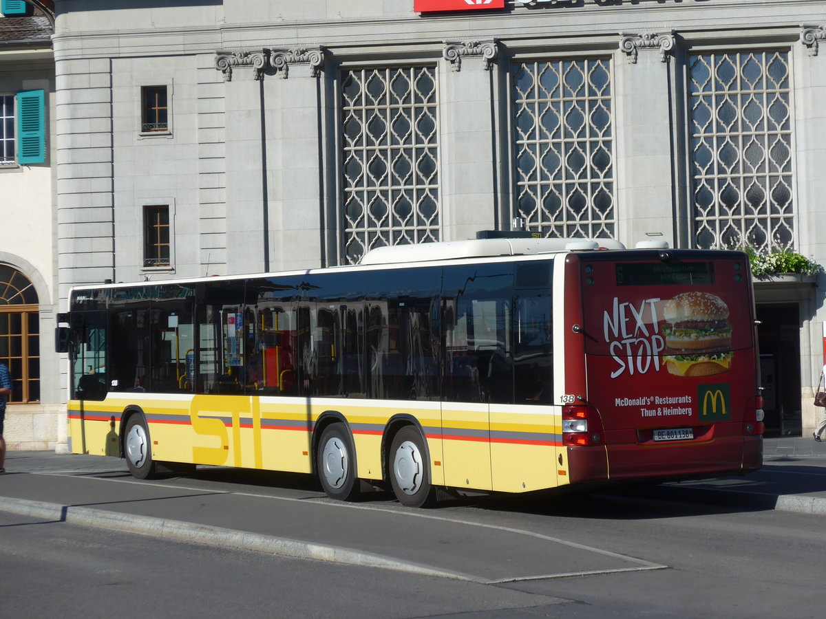 (181'157) - STI Thun - Nr. 138/BE 801'138 - MAN am 18. Juni 2017 beim Bahnhof Thun