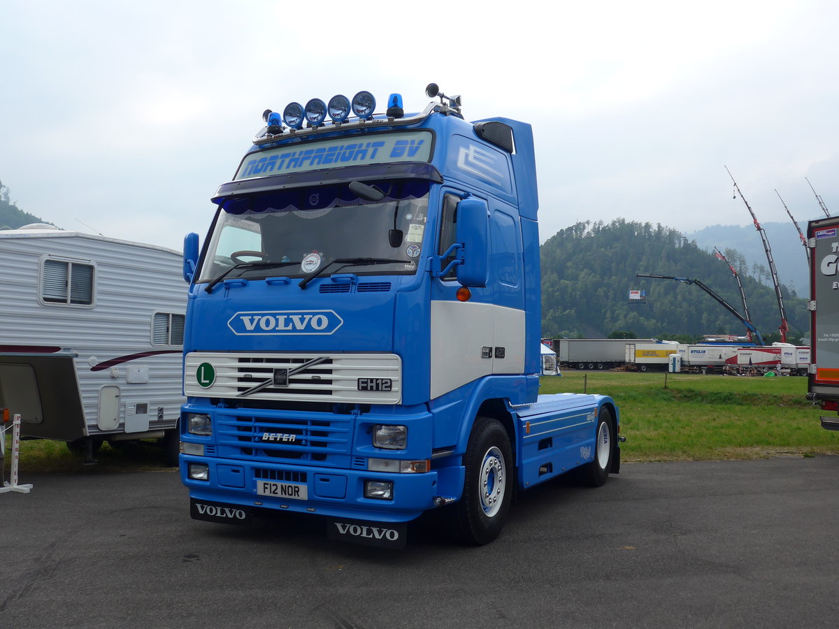 (181'436) - Northfreight - F12 NOR - Volvo am 24. Juni 2017 in Interlaken, Flugplatz