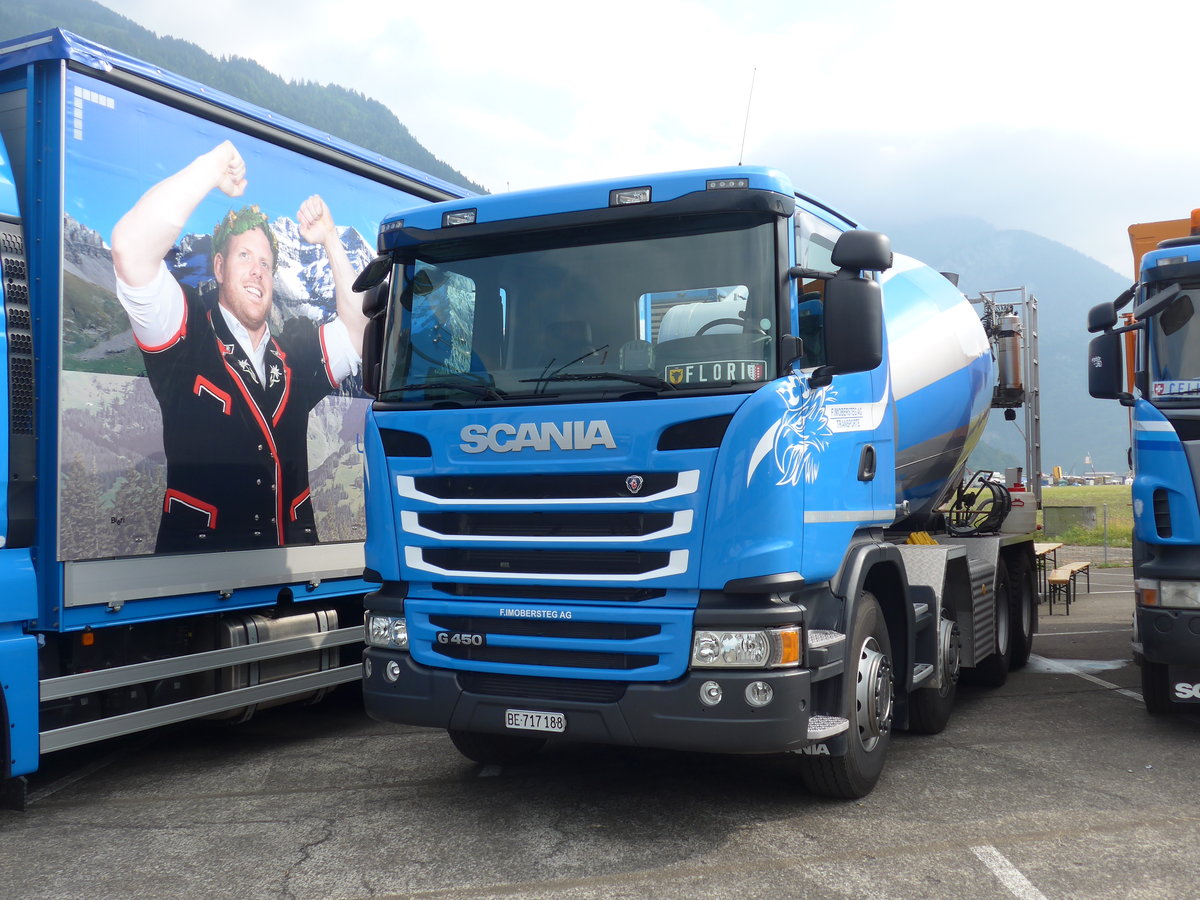 (181'486) - Imobersteg, Frutigen - BE 717'188 - Scania am 24. Juni 2017 in Interlaken, Flugplatz