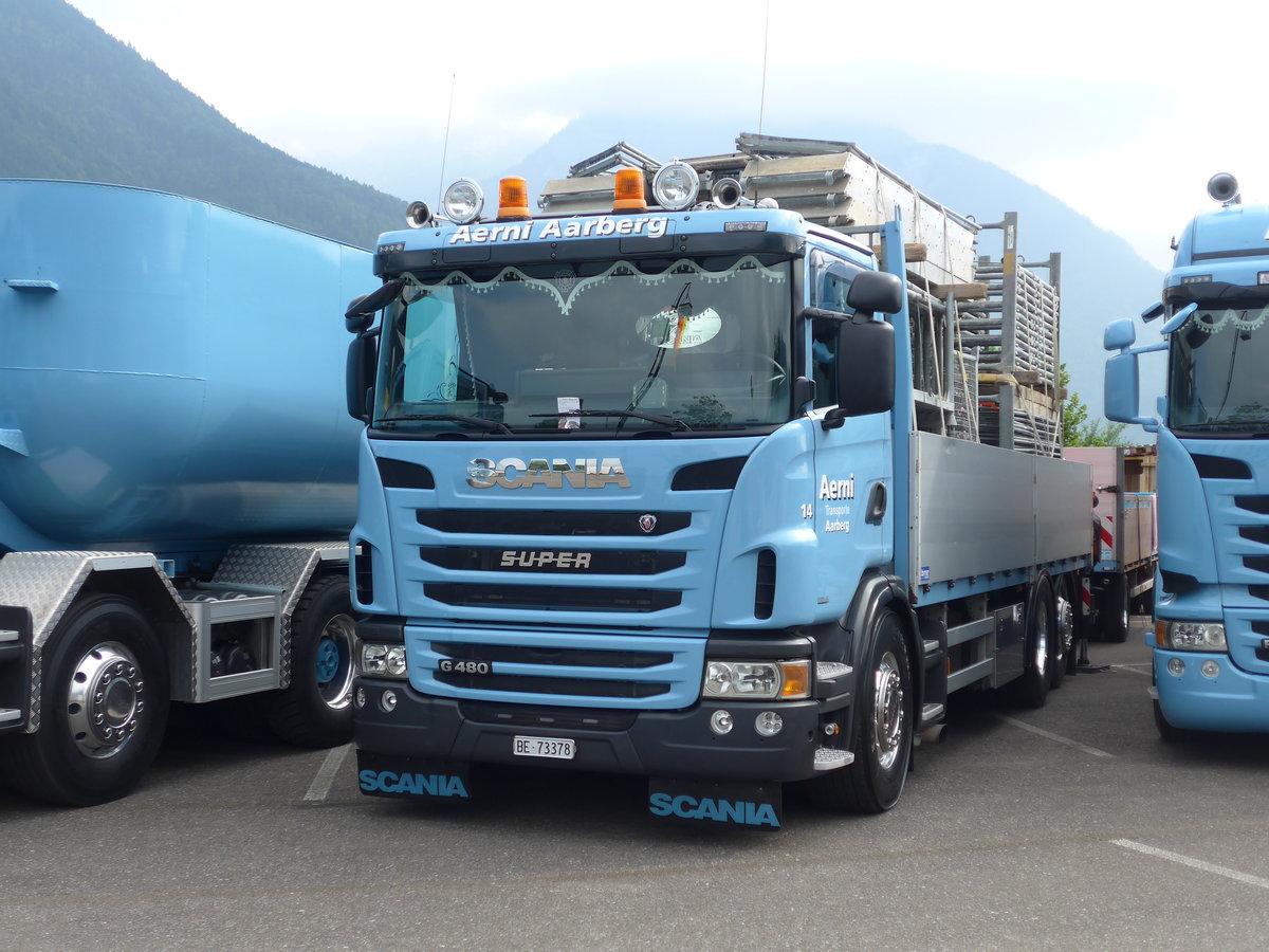 (181'503) - Aerni, Aarberg - Nr. 14/BE 73'378 - Scania am 24. Juni 2017 in Interlaken, Flugplatz