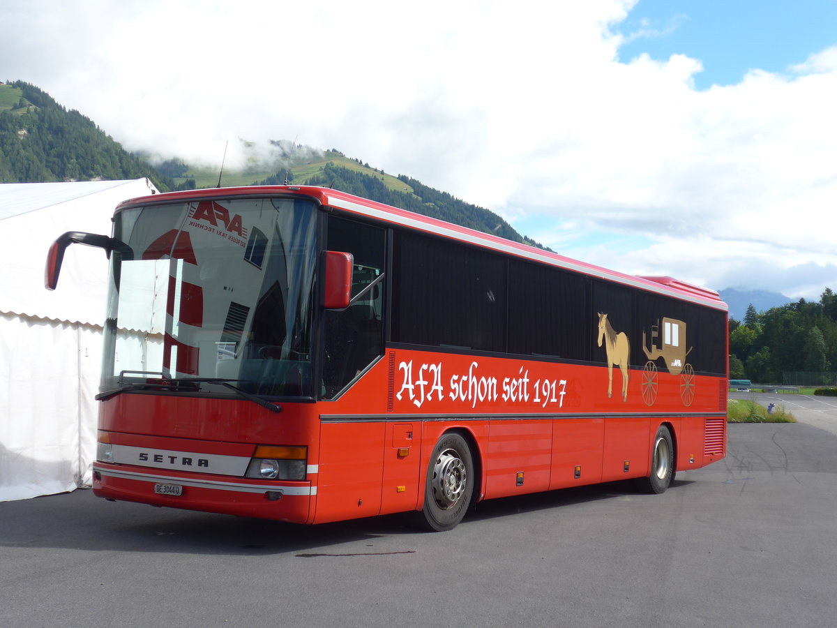 (181'623) - AFA Adelboden - Nr. 20/BE 3044 U - Setra (ex Nr. 6) am 1. Juli 2017 in Frutigen, Garage