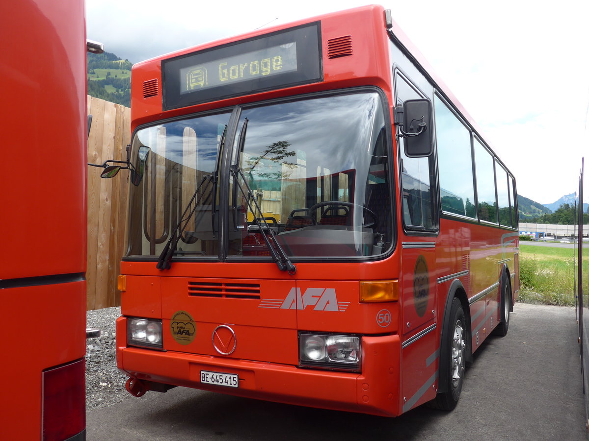 (181'709) - AFA Adelboden - Nr. 50/BE 645'415 - Vetter (ex AVG Grindelwald Nr. 21) am 1. Juli 2017 in Frutigen, Garage