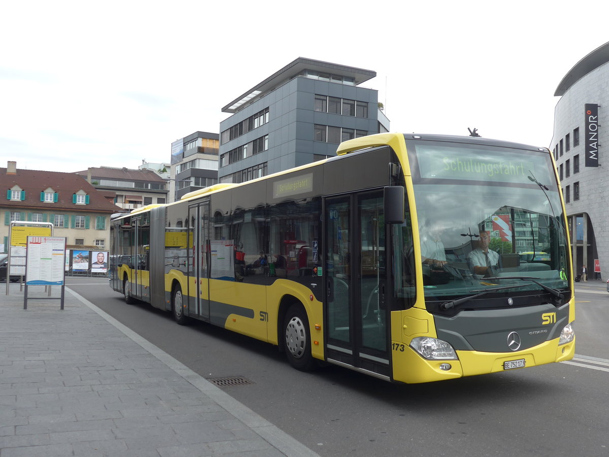 (181'725) - STI Thun - Nr. 173/BE 752'173 - Mercedes am 3. Juli 2017 beim Bahnhof Thun