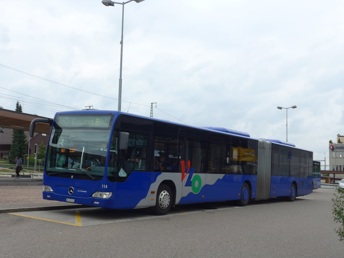 (181'949) - VZO Grningen - Nr. 114/ZH 745'114 - Mercedes am 10. Juli 2017 beim Bahnhof Wetzikon