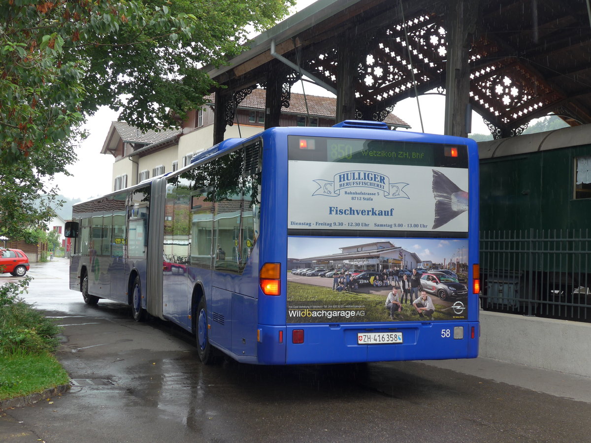 (181'974) - VZO Grningen - Nr. 58/ZH 416'358 - Mercedes am 10. Juli 2017 beim Bahnhof Bauma