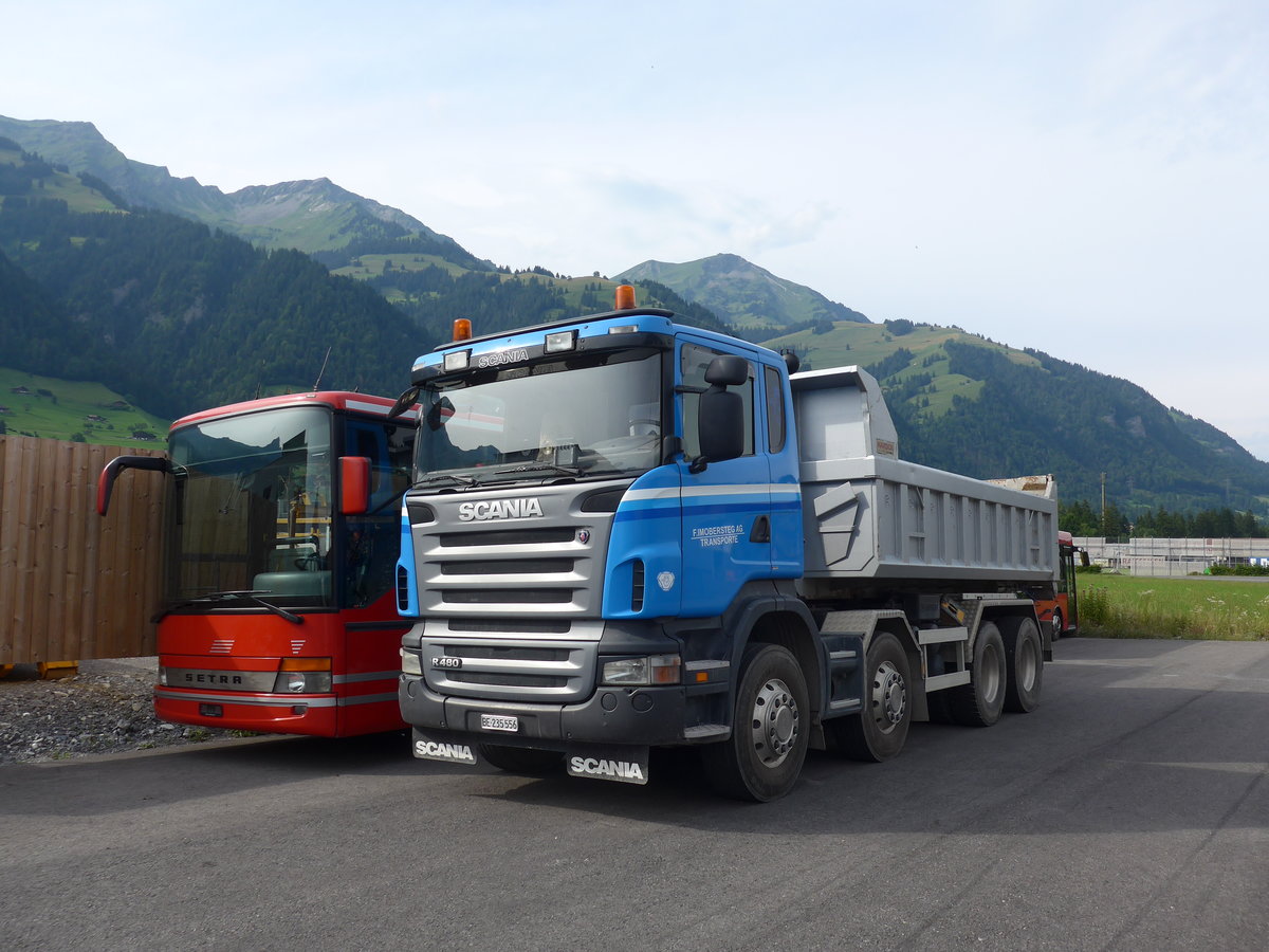 (182'157) - Imobersteg, Frutigen - BE 235'556 - Scania am 22. Juli 2017 in Frutigen, Garage AFA