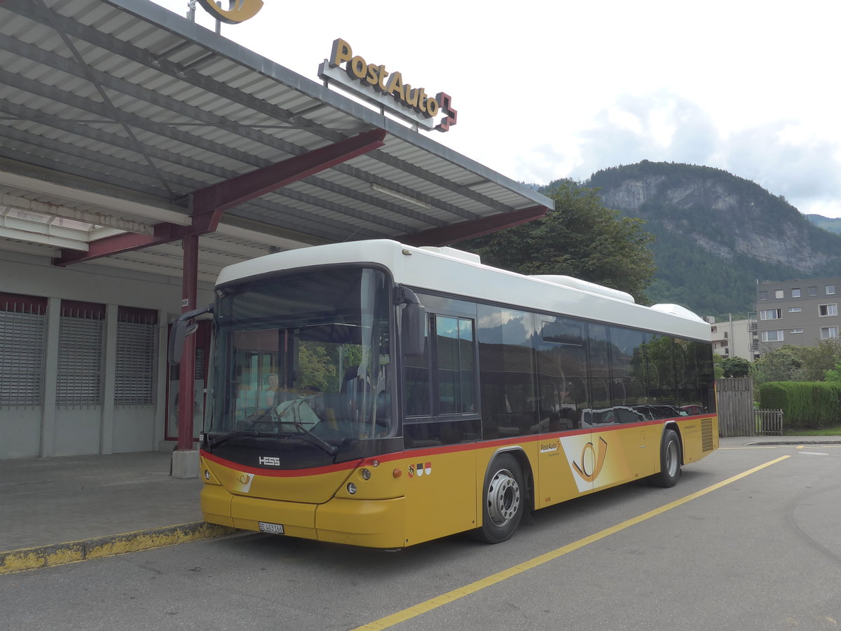 (182'189) - AVG Meiringen - Nr. 66/BE 403'166 - Scania/Hess (ex Steiner, Messen) am 23. Juli 2017 in Meiringen, Postautostation