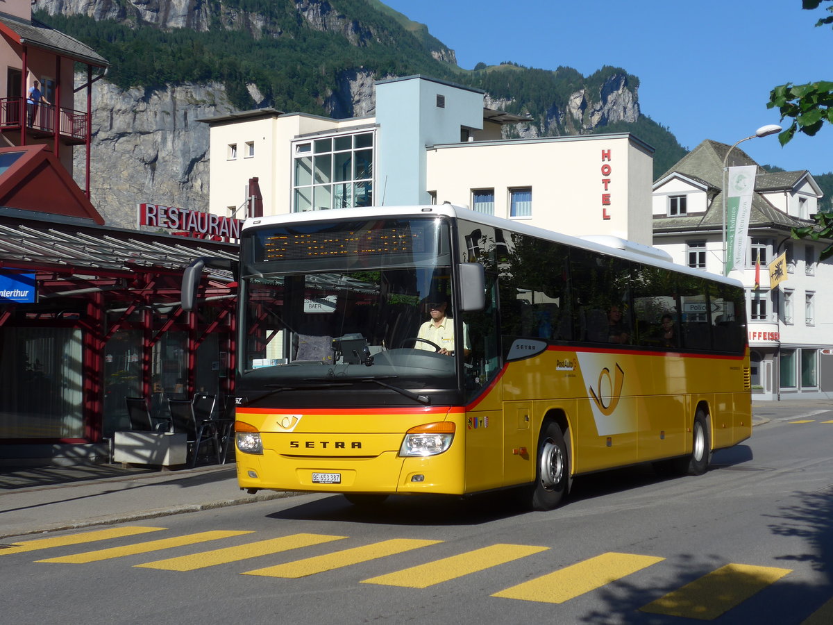 (182'324) - PostAuto Bern - BE 653'387 - Setra am 30. Juli 2017 in Meiringen, Bahnhofstrasse