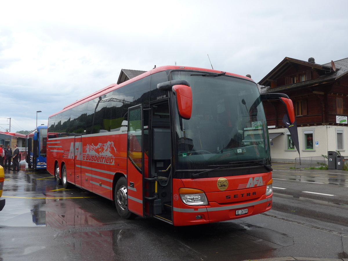 (182'422) - AFA Adelboden - Nr. 23/BE 26'709 - Setra (ex Blaguss, A-Wien Nr. 5402) am 31. Juli 2017 beim Bahnhof Reichenbach