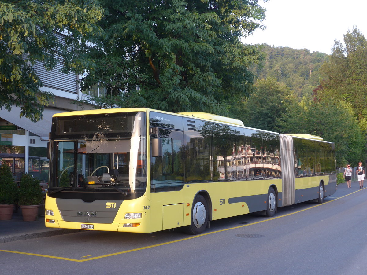 (182'511) - STI Thun - Nr. 143/BE 801'143 - MAN am 2. August 2017 bei der Schifflndte Thun