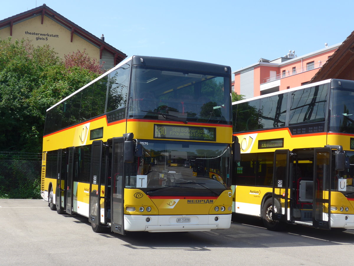 (182'604) - PostAuto Ostschweiz - AR 14'839 - Neoplan (ex P 27'017) am 3. August 2017 in Frauenfeld, Jugendmusikschule