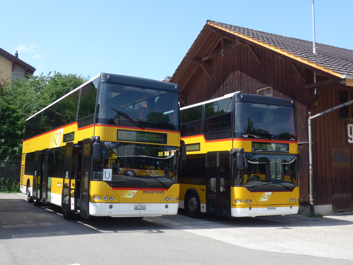 (182'607) - PostAuto Ostschweiz - AR 14'840 - Neoplan (ex P 27'018) am 3. August 2017 in Frauenfeld, Jugendmusikschule