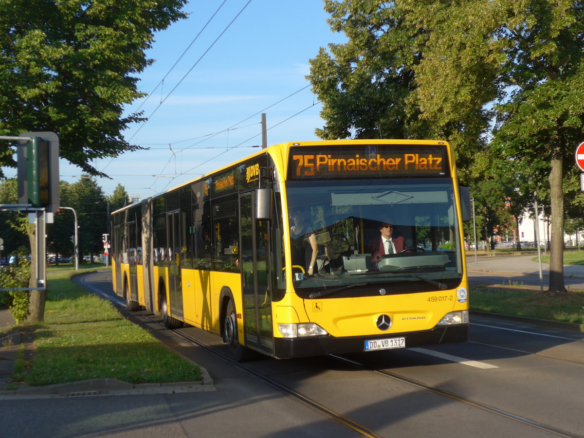 (182'862) - DVB Dresden - Nr. 459'017/DD-VB 1317 - Mercedes am 8. August 2017 in Dresden, Pirnaischer Platz