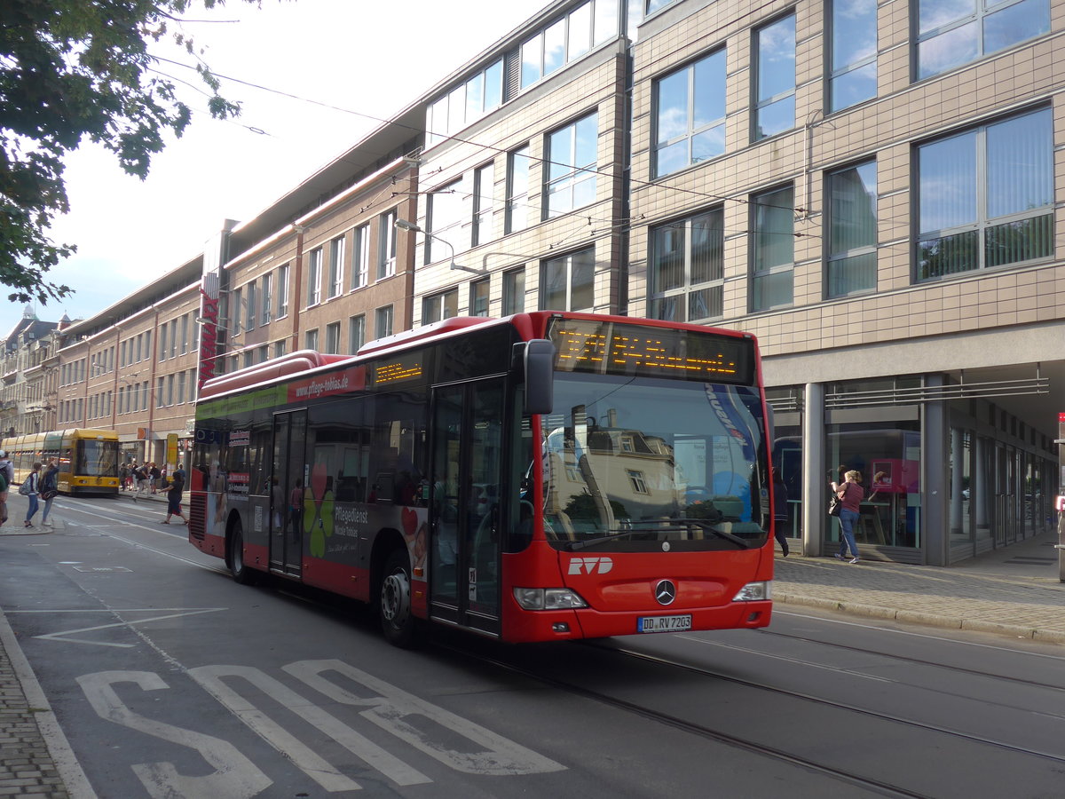 (183'148) - RVD Dresden - DD-RV 7203 - Mercedes am 9. August 2017 in Dresden, Schillerplatz