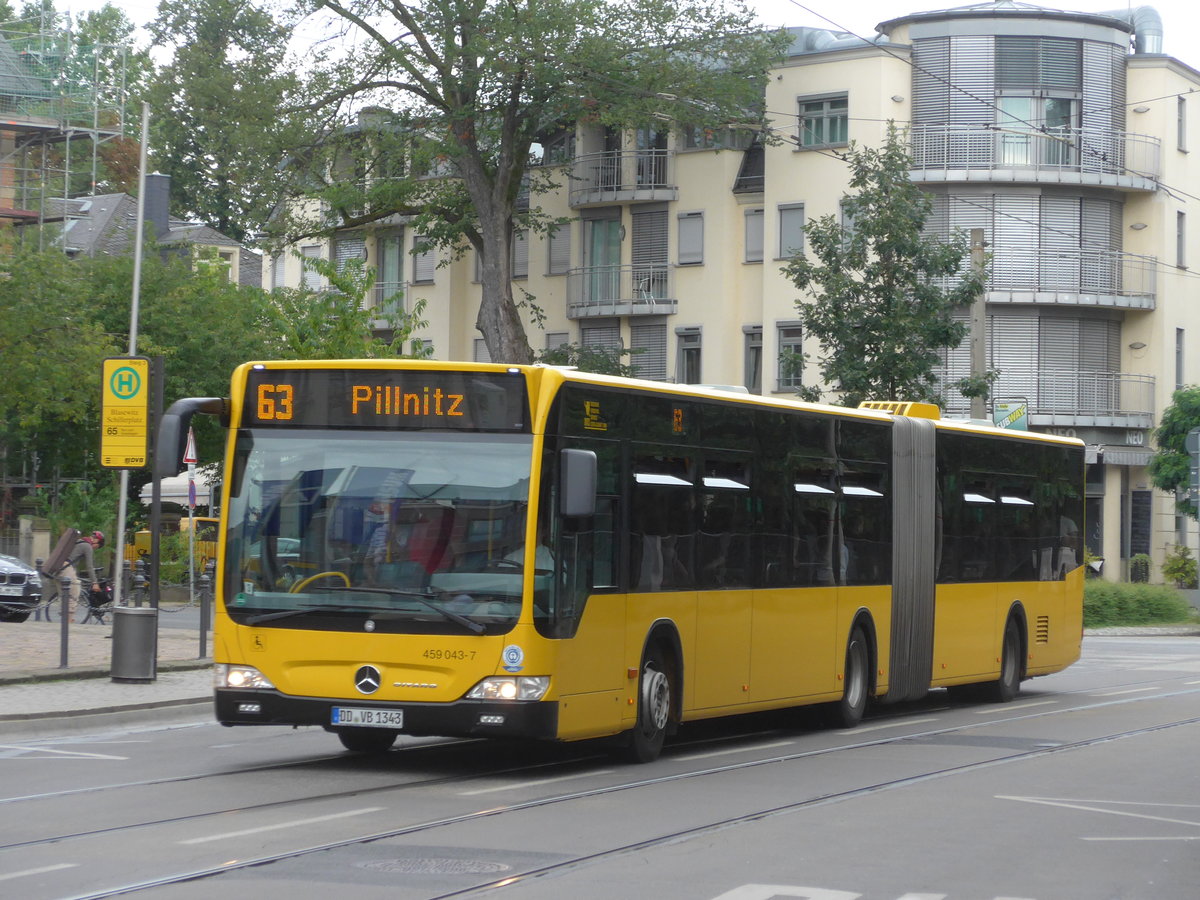 (183'165) - DVB Dresden - Nr. 459'043/DD-VB 1343 - Mercedes am 9. August 2017 in Dresden, Schillerplatz