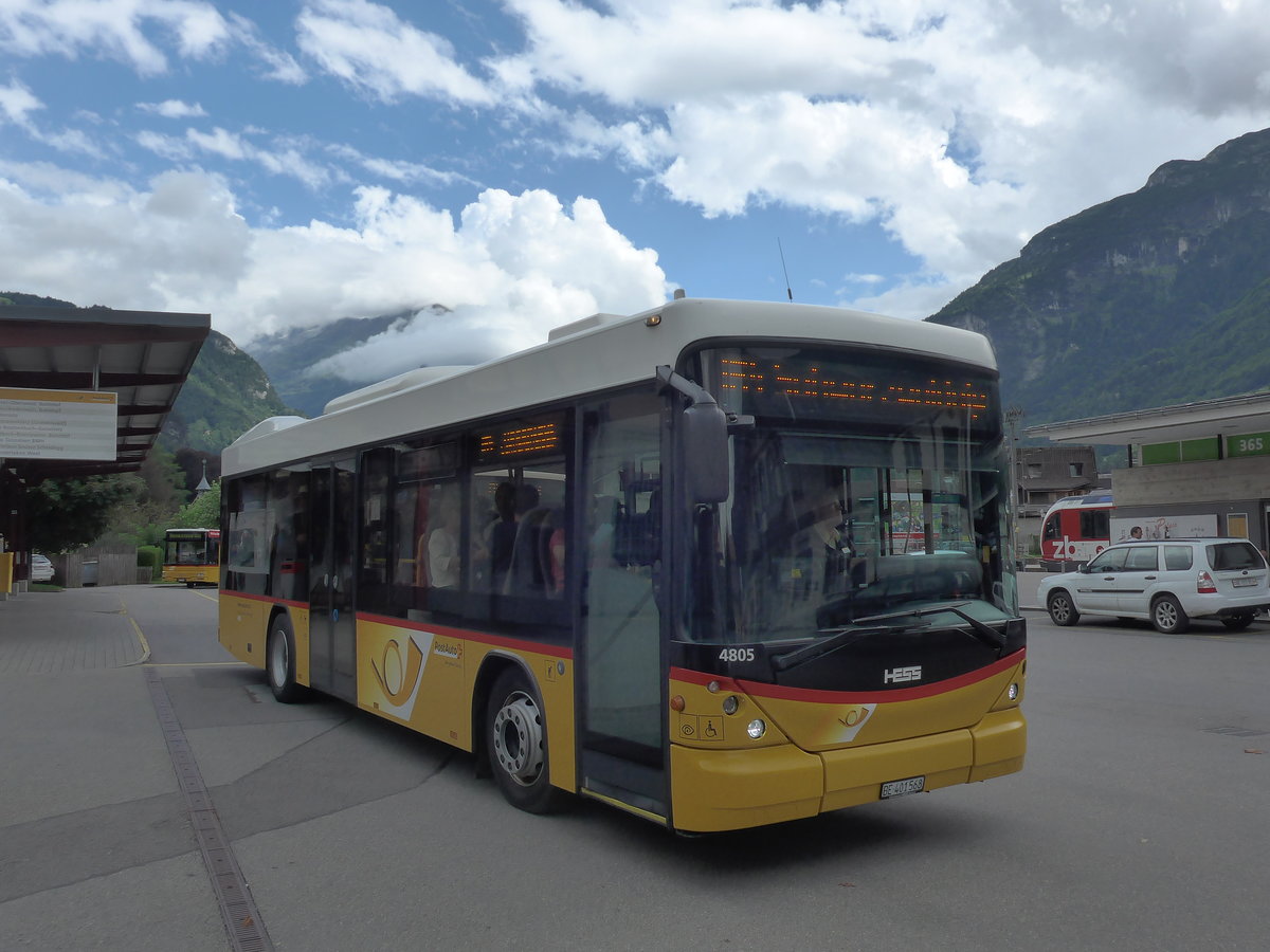 (183'639) - AVG Meiringen - Nr. 68/BE 401'568 - Scania/Hess (ex Nr. 59; ex Steiner, Messen) am 19. August 2017 in Meiringen, Postautostation