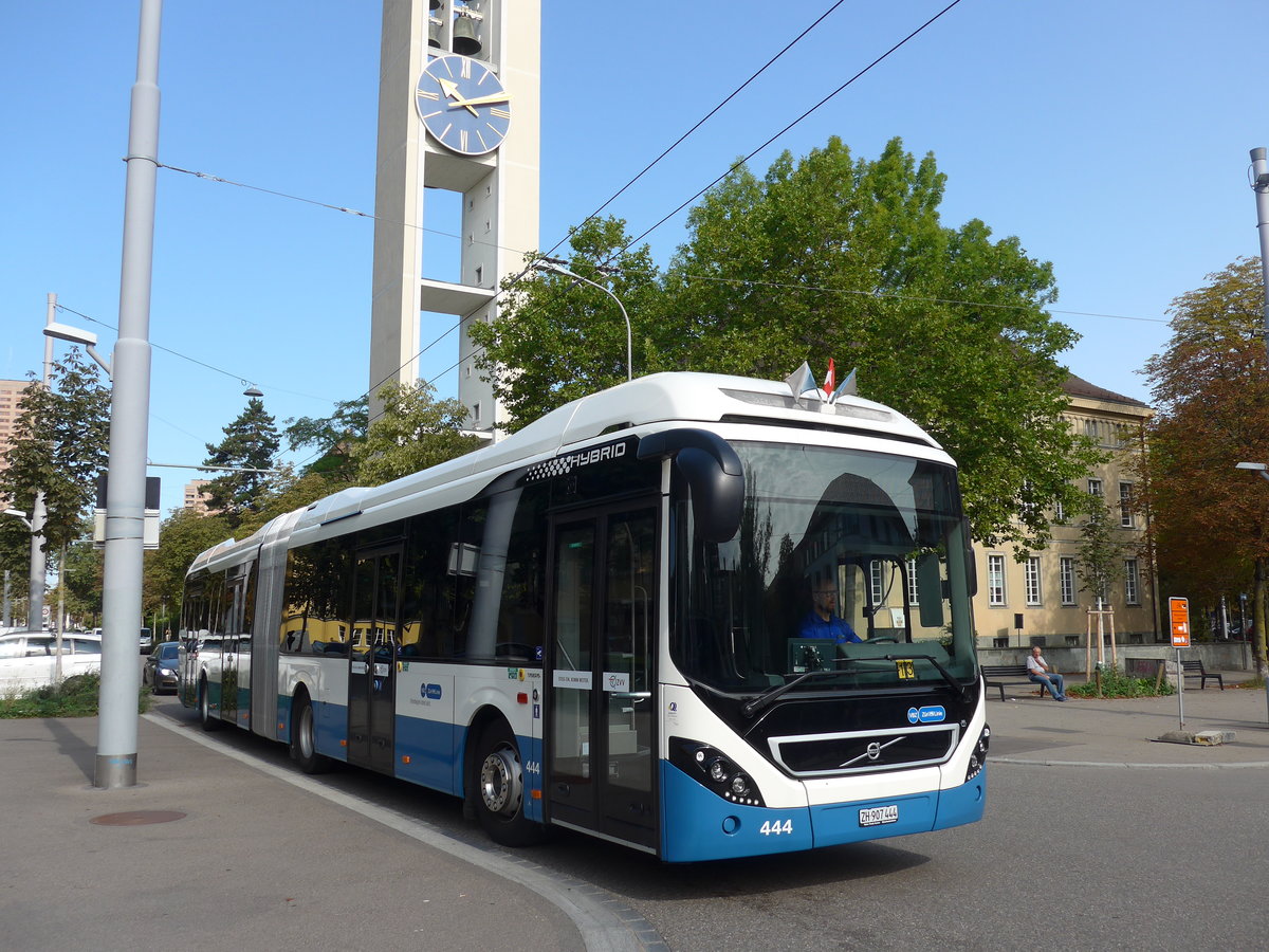 (183'704) - VBZ Zrich - Nr. 444/ZH 907'444 - Volvo am 20. August 2017 in Zrich, Bullingerplatz