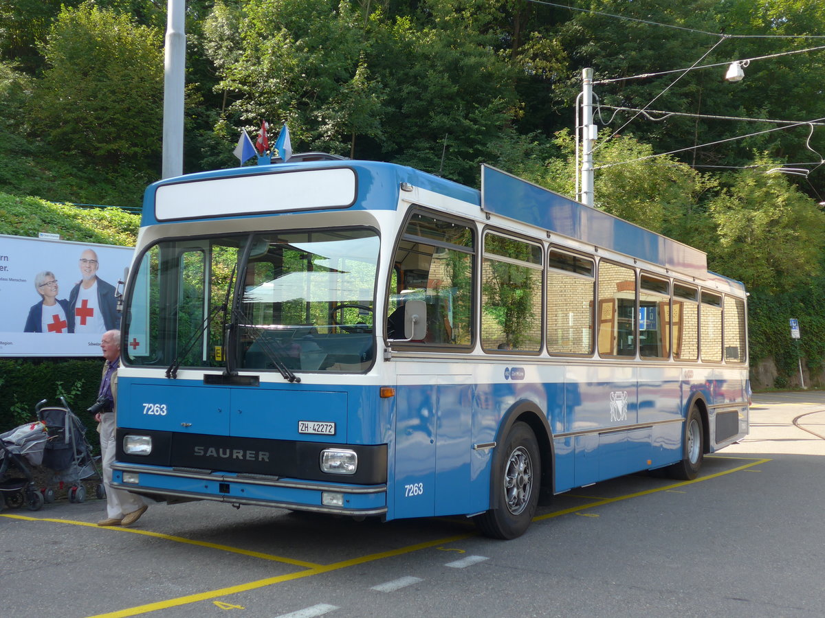 (183'723) - VBZ Zrich - Nr. 7263/ZH 42'272 - Saurer/R&J (ex Nr. 473; ex Nr. 9017; ex Nr. 263) am 20. August 2017 in Zrich, Burgwies