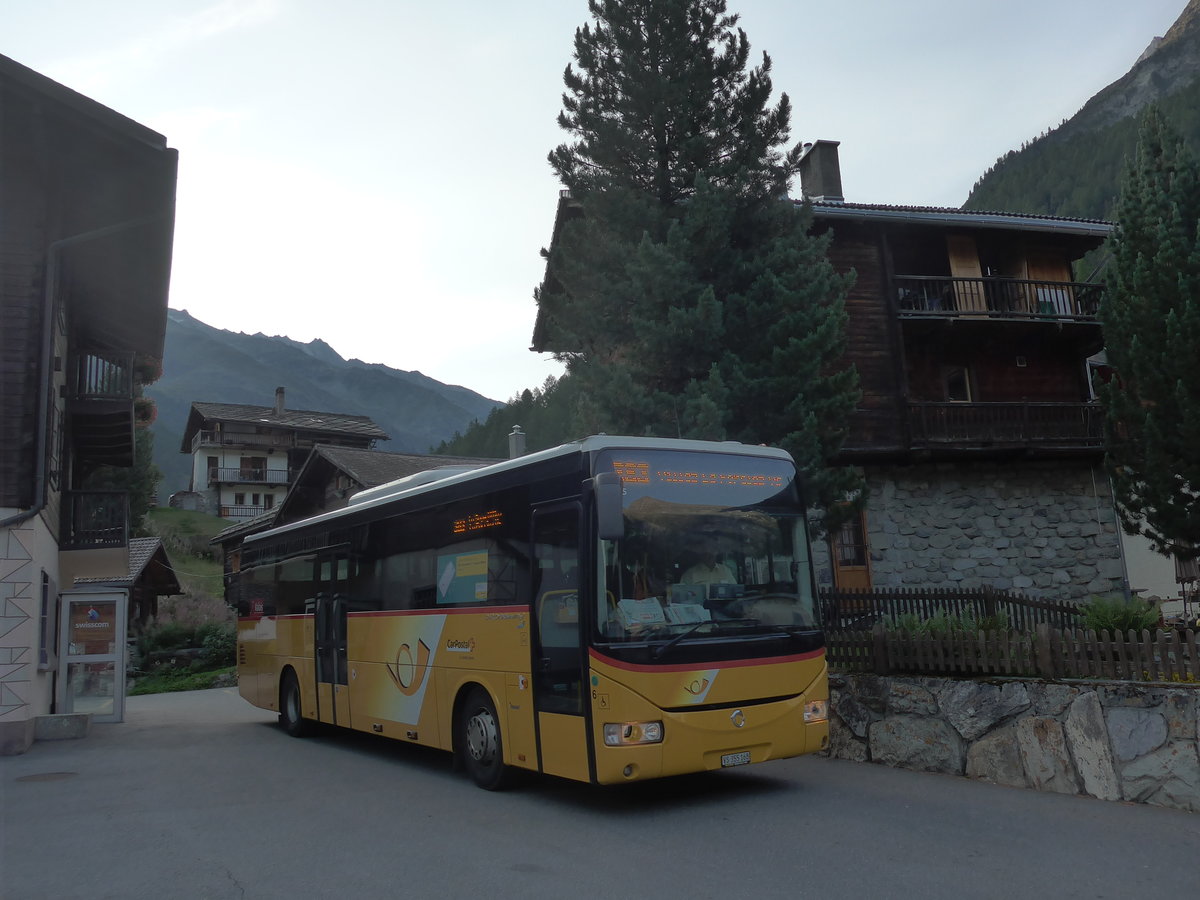 (184'120) - PostAuto Wallis - Nr. 6/VS 355'168 - Irisbus am 25. August 2017 in Les Haudres, Post