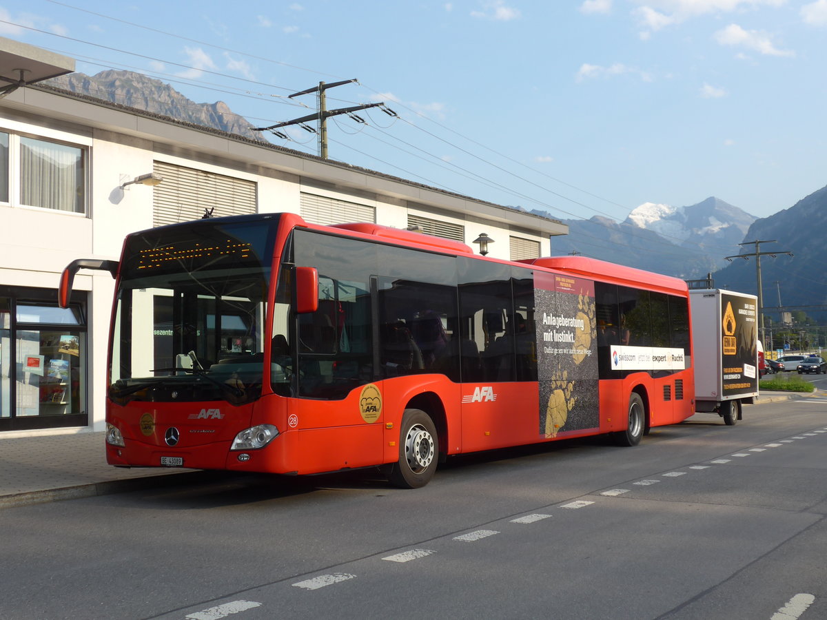 (184'266) - AFA Adelboden - Nr. 28/BE 43'089 - Mercedes am 25. August 2017 beim Bahnhof Frutigen