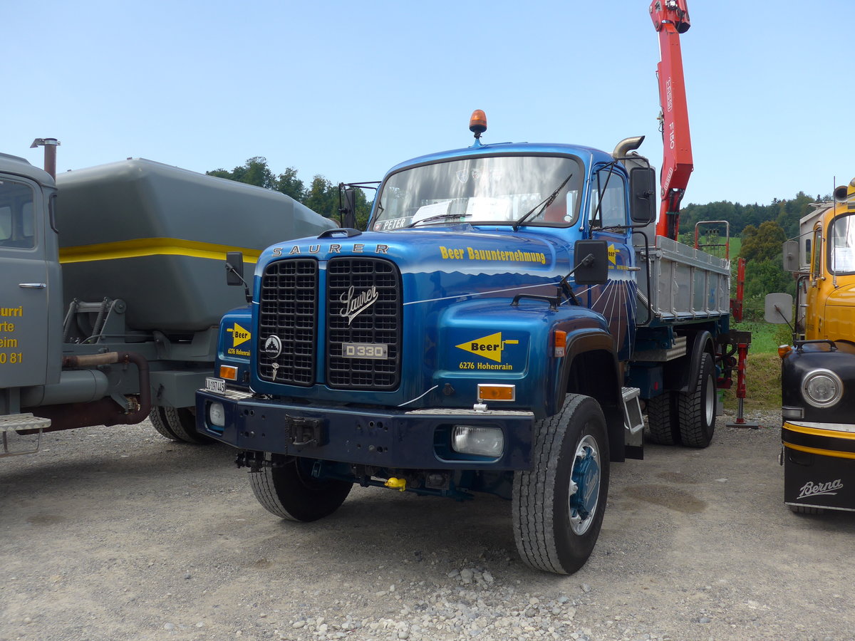 (184'419) - Beer, Hohenrain - LU 197'445 - Saurer am 26. August 2017 in Oberkirch, CAMPUS Sursee