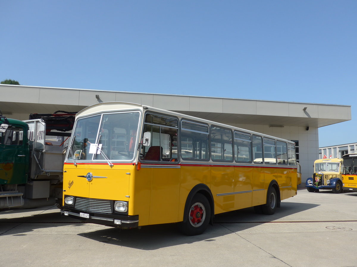 (184'456) - Huwiler, Ebikon - LU 201'473 - Saurer/R&J (ex Privat in der Ostschweiz; ex Lehmann, Dieterswil Nr. 16; ex BOB Interlaken Nr. 3; ex Gertsch, Stechelberg) am 26. August 2017 in Oberkirch, CAMPUS Sursee