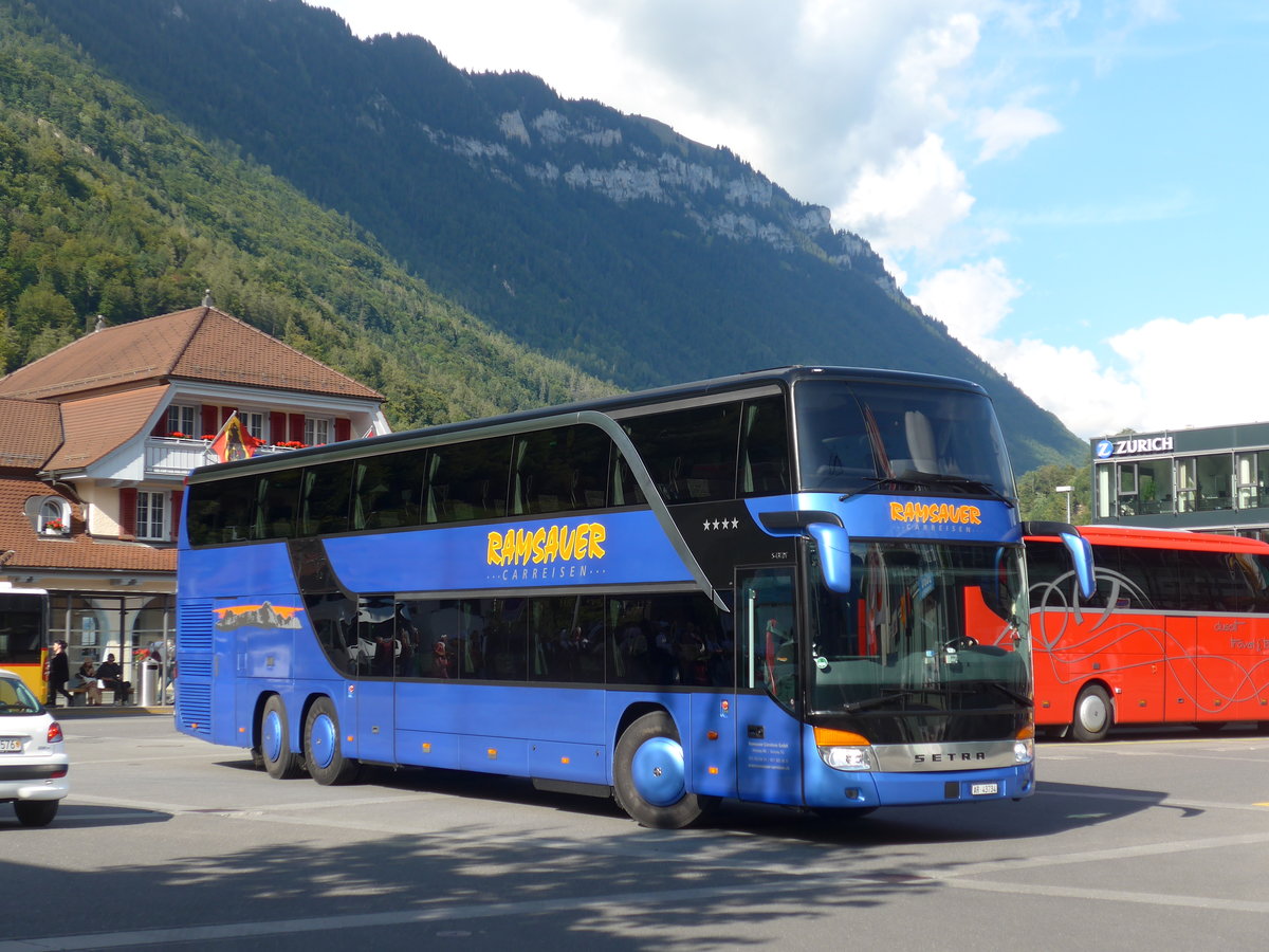 (184'642) - Ramsauer, Herisau - AR 43'734 - Setra am 3. September 2017 beim Bahnhof Interlaken Ost