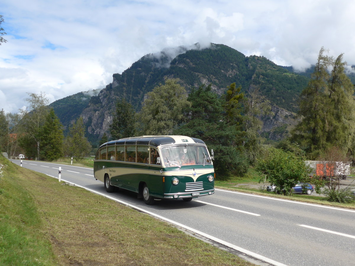 (184'816) - Fischer, Chur - GR 20'420 - Saurer/R&J (ex Geiger, Adelboden Nr. 1; ex AAGI Interlaken) am 16. September 2017 in Cazis, Bndner Arena