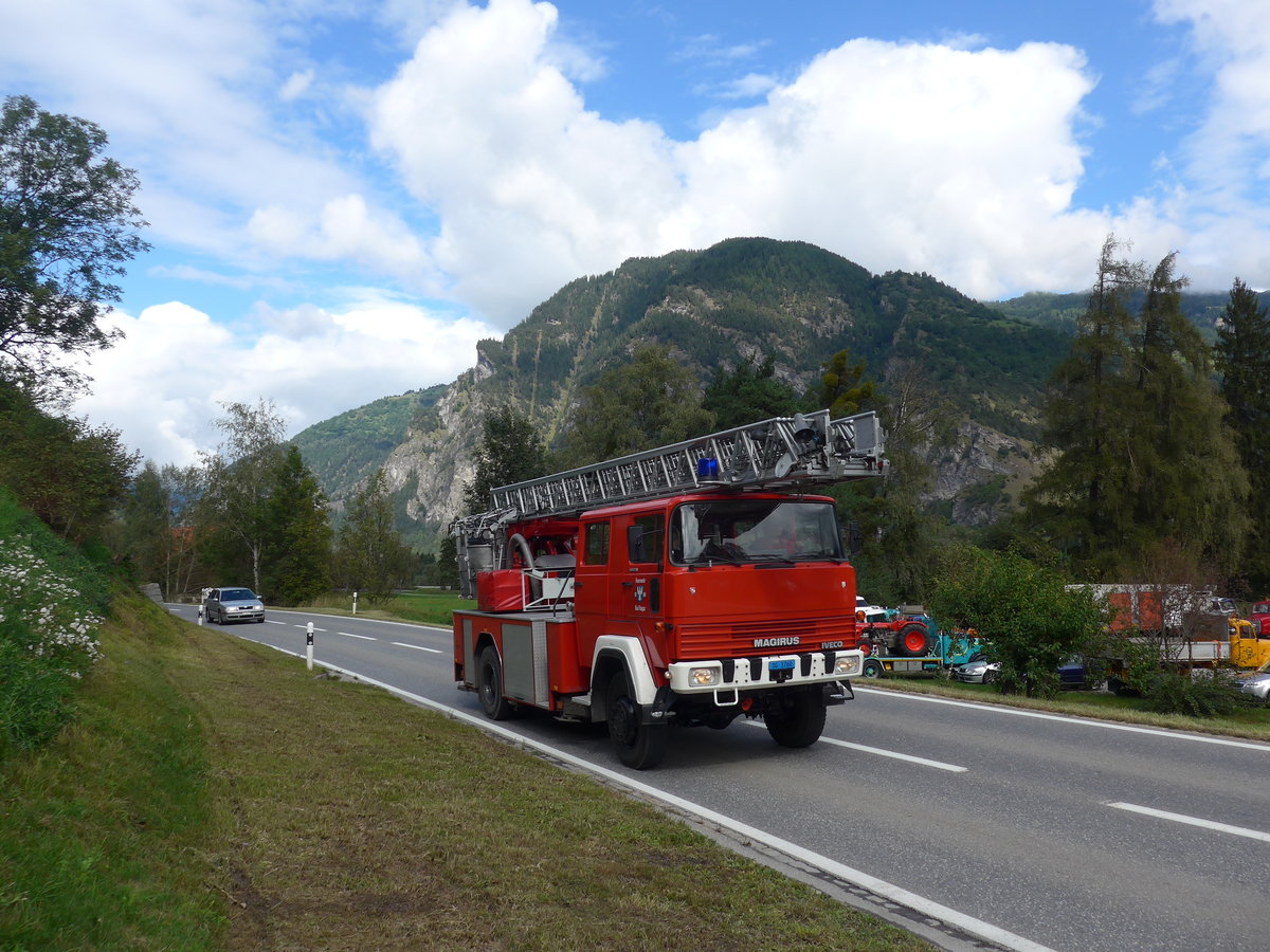 (184'946) - Feuerwehr, Bad Ragaz - SG 1760 - Magirus-Iveco am 16. September 2017 in Cazis, B�ndner Arena