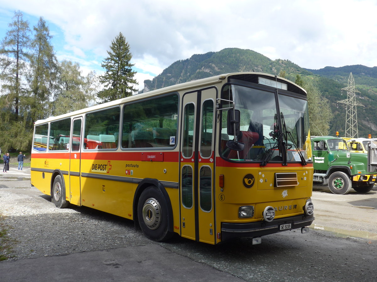 (184'995) - Fssler, Unteriberg - Nr. 6/SZ 5232 - Saurer/R&J (ex Schrch, Gutenburg Nr. 6; ex P 24'358) am 16. September 2017 in Cazis, Bndner Arena