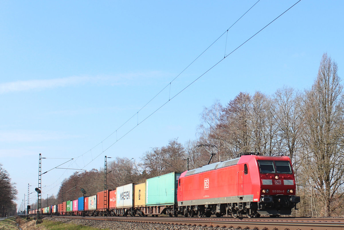 185 004-9 auf den Weg nach Hamburg. Tostedt - Dreihausen, 26.03.2021