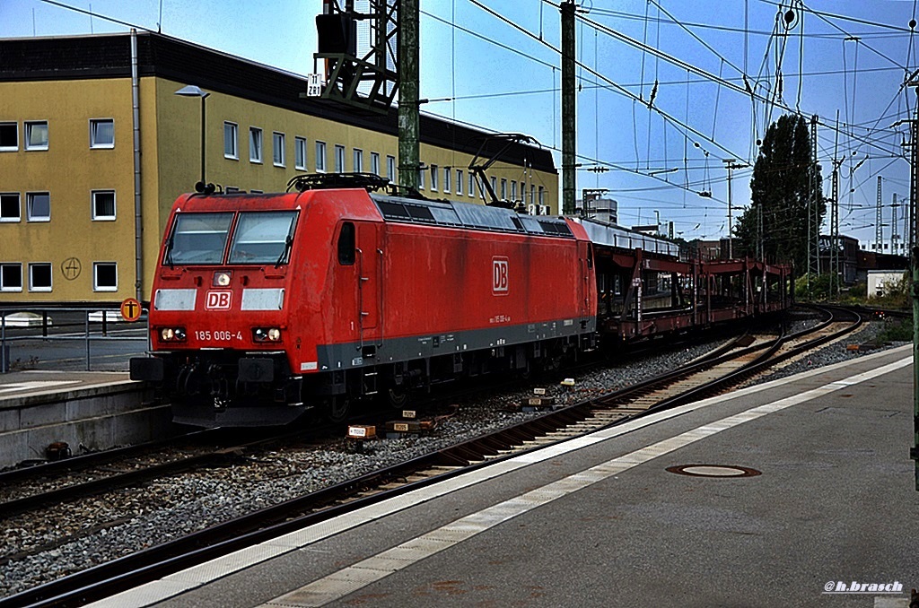 185 006-4 ist mit einen autozug durch bremen gefahren,datum 24.09.14