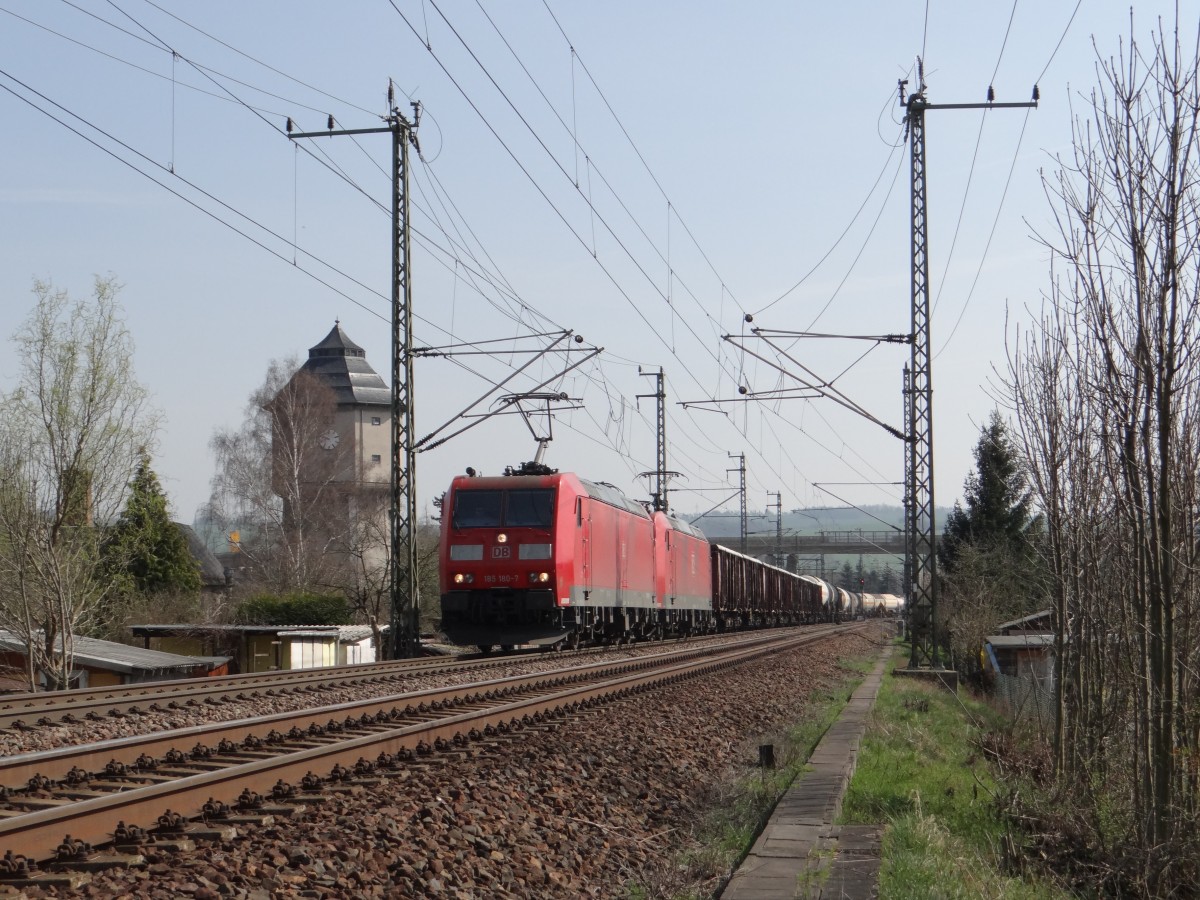 185 180 und 185 xxx zusehen am 30.03.14 in Saalfeld/Saale