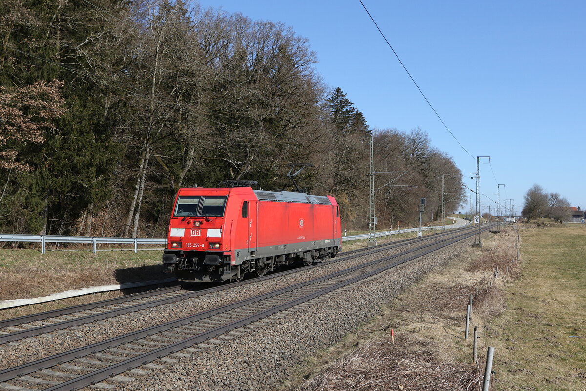 185 297 auf dem Weg zum nchsten Einsatz am 6. Mrz 2025 bei Hufschlag.