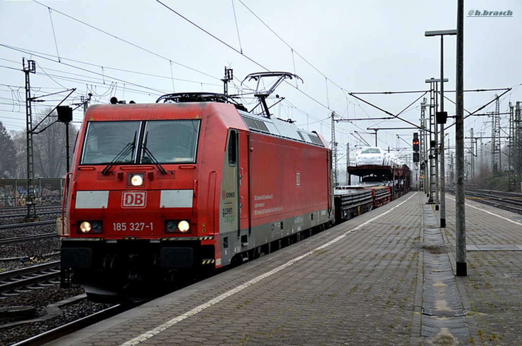 185 327-1 zog einen gemischten güterzug durch hh-harburg,07.02.15