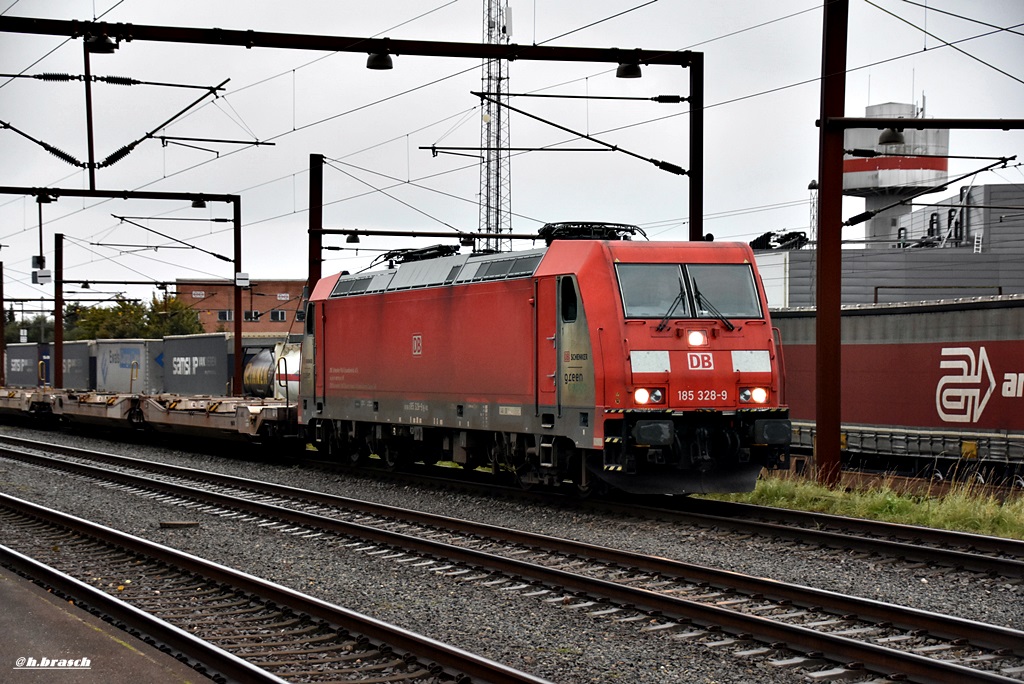 185 328-9,fuhr mit einen KLV zum bahnhof padborg,06.10.16