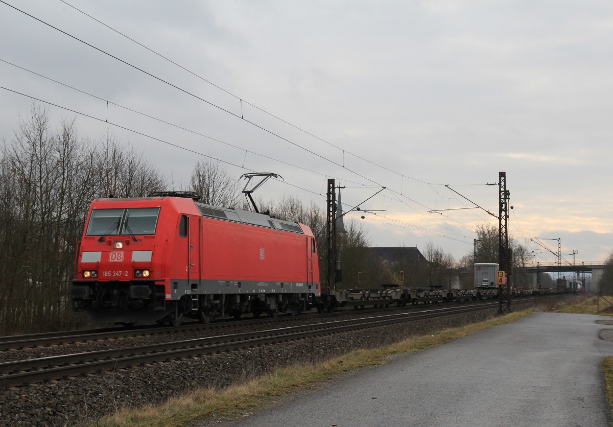 185 347-2 am 20. Februar 2014 bei Thngersheim.