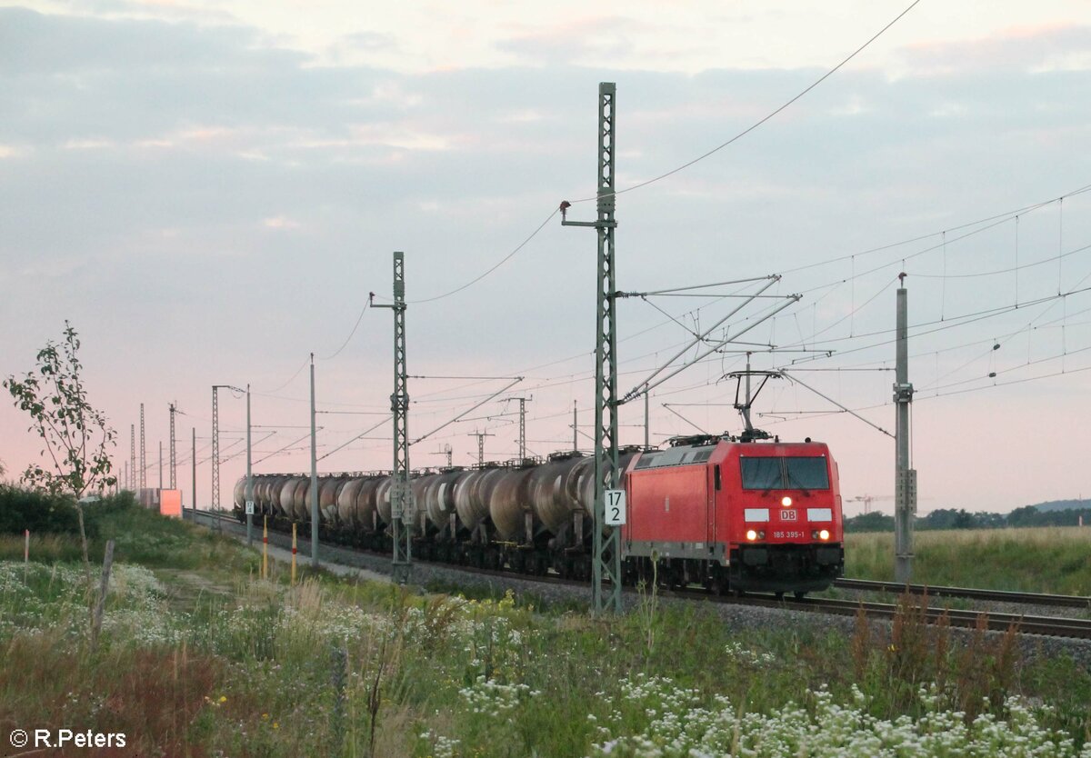 185 395-1 mit Kesselzug bei Kleingründlach. 02.07.21