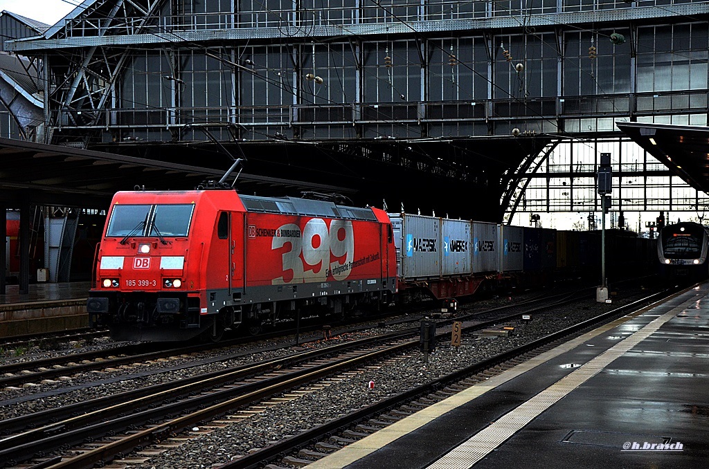 185 399-3 ist mit einen kastenzug durch bremen gefahren,30.12.14